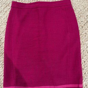 J. Crew Magenta Tweed Pencil Skirt. Size 8.